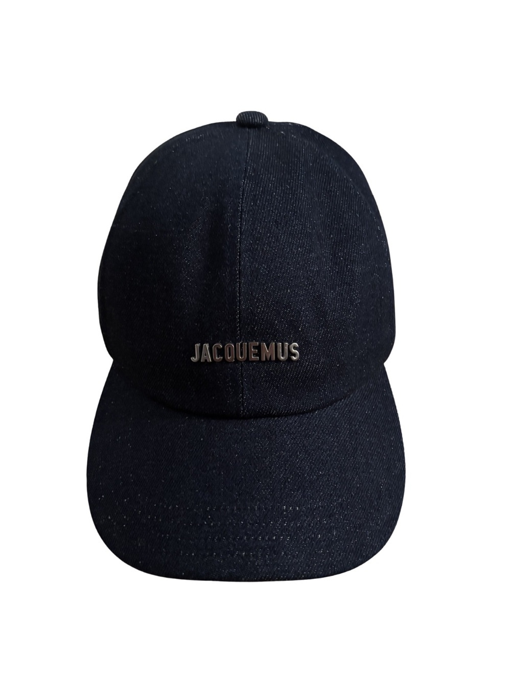 Jacquemus Raw Denim Baseball Cap with Chrome Logo